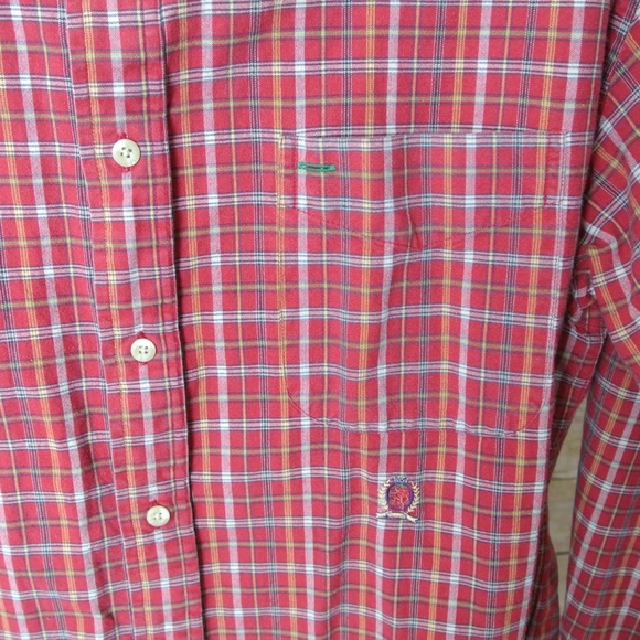 Tommy Hilfiger Plaid Button Down XL Shirt‎ Red - Picture 4 of 8